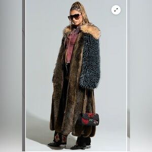 CHIARA PANELED FUR COAT - S/M